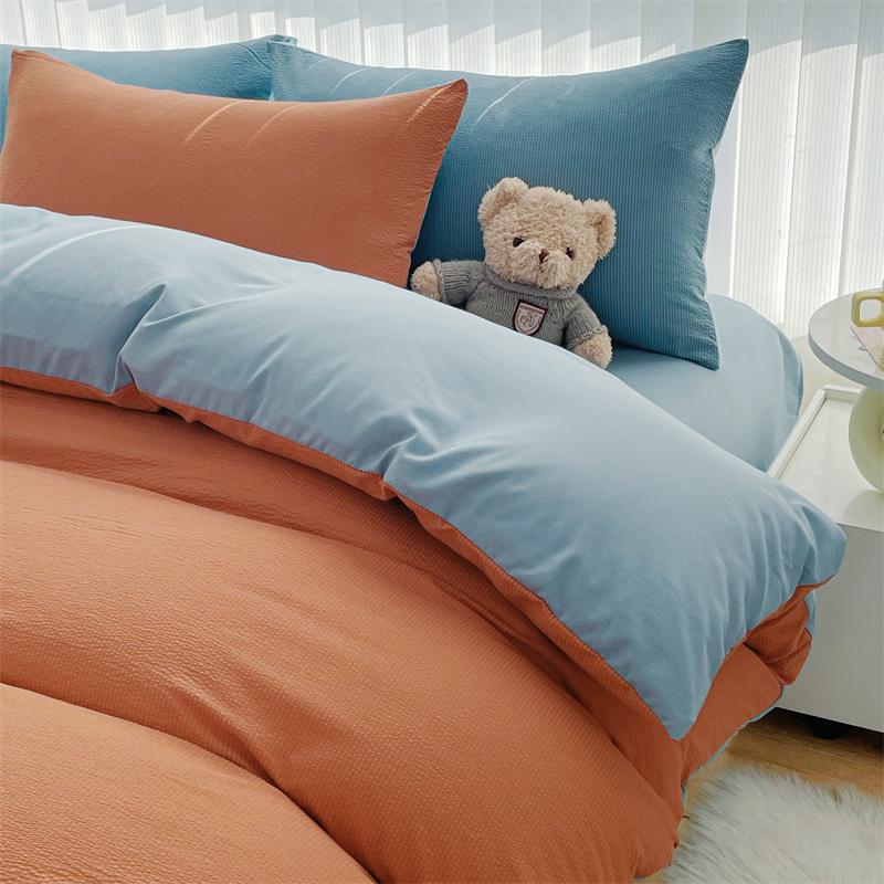 Bubble Cotton Bedding Set - Soft & Breathable Bedroom Set - Includes 1 Duvet Cover, 1 Flat Sheet, 2 Pillowcases