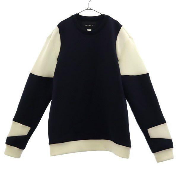 SCOTT LANGTON Switching Long Sleeve Trainer L Navy Sweat Men's Used