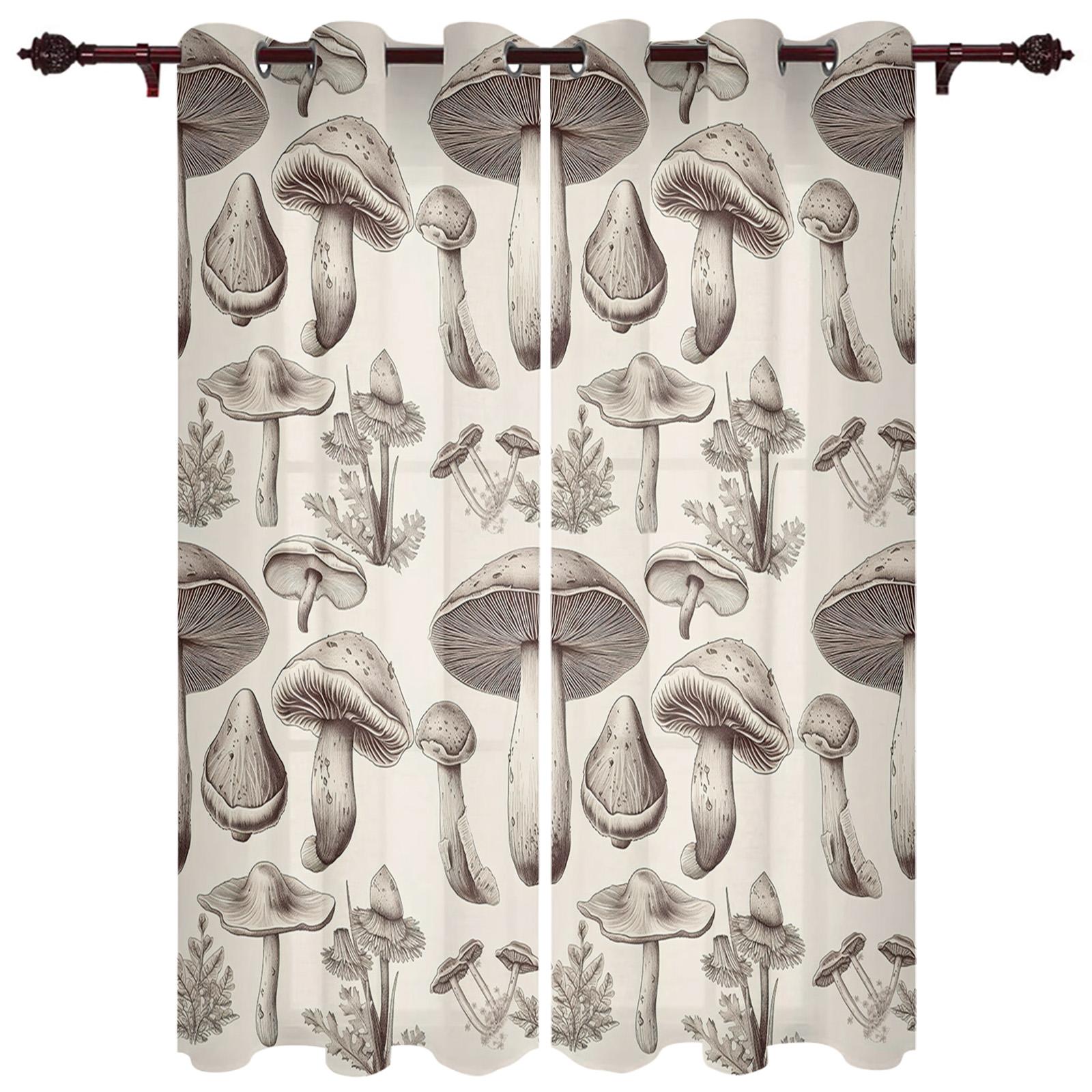 Грибное растение Винтажные современные оконные шторы для гостиной — фото 9