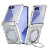 Obrotowy Uchwyt Pierścieniowy Platerowana Ramka z Magnetycznym Przezroczystym Etui na Telefon Samsung Galaxy Z Flip 7 Ochrona Obiektywu Odporny na Wstrząsy Tylna Pokrywa