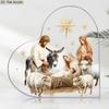 1pc Heart-Shaped Acrylic Christmas Nativity Scene - Classic 2D Flat Manger with Nativity Story Figures (No 3D Assembly) - Desktop/ Tabletop Decoration