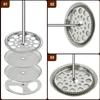 Universal 4In French Press Filter Replacements Set Includes Spirals and Crosses Disk Stainless Steel Plunger and Screens