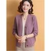 Women's Autumn Loose and Thick Knitted Cardigan, Middle-aged Mother's Simple and Elegant Sweater Jacket