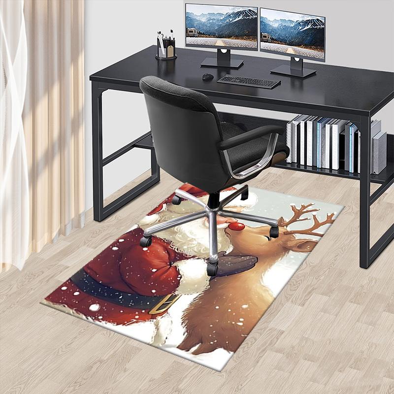 

Christmas Santa Claus & Reindeer Chair Mat - Anime Cartoon Design, Non-Slip Carpet for Office, Home Decor, Living Room, Bedroom, Gaming Room, Dormitor 60cm by 90cm