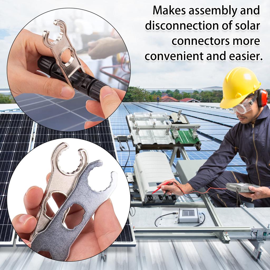 4pcs Connector Spanner Solar Panel Connector Disassembly Tool Wrench Portable PV Connector Wrench for Solar Panel Cable Assembly