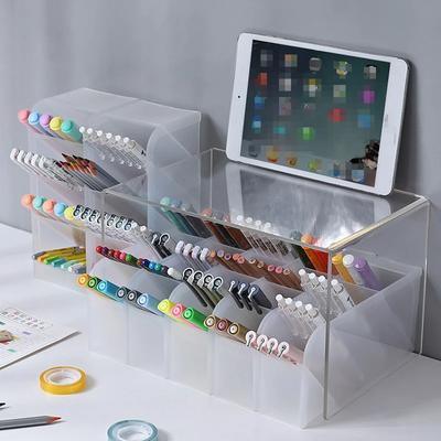 Schreibtisch-Organizer Kreativ Transparent Schräge Einlage Stifthalter Schreibtisch Stiftebecher Aufbewahrungsbox Büro Stifthalter Schreibtisch-Organizer