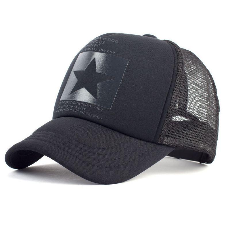 Șapcă de baseball elegantă din plasă pentru bărbați și femei cu imprimeu stea mare și potrivire ajustabilă