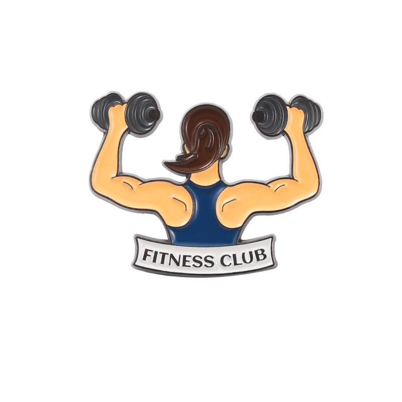 Fitness Adorable Series Brooch Featuring Heart Girl Unique Alloy Enamel Pin