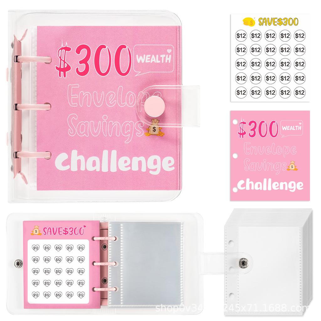 PVC Savings Challenges Book Mini Envelope Savings Challenge Easy To Use Money Saving Binder Kids