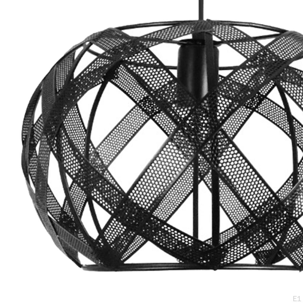 Chandelier Woven Lampshade Without Light Source Adjustable Height Vintage Pendant Guard