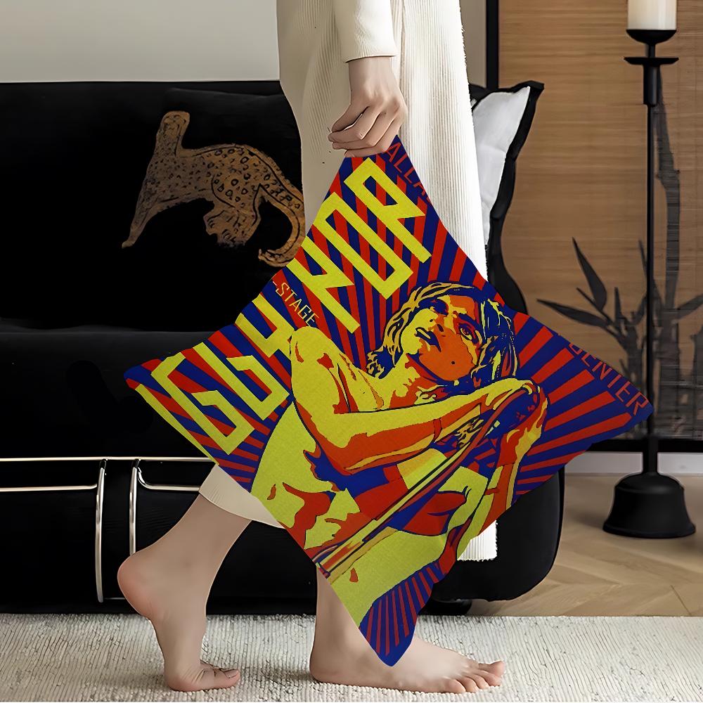 L-Iggy P-Pop Band Cushion Cover Pillow Cover Decor Pillowcase Printed Cushion Case for Couch