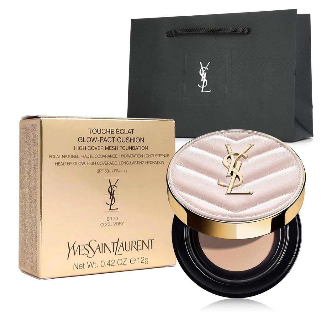 Yves Saint Laurent Radiant Touch Glow Pact SPF50+ PA++++ (#BR20 Sottotono Rosa Leggermente Luminoso) Fondotinta Cushion 12g Luminosità Idratazione Trasparenza.