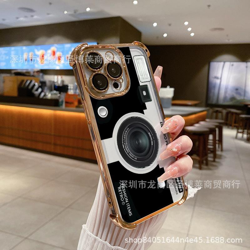 The new record is suitable for iPhone17 mobile phone case, four corners anti-drop airbag 16promax lens film 15 protective case.