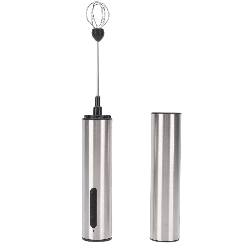   USB Rechargeable Milk Frother Handheld Stainless Steel Portable Hand Frother Drink Mixer   for   Travel Camping  