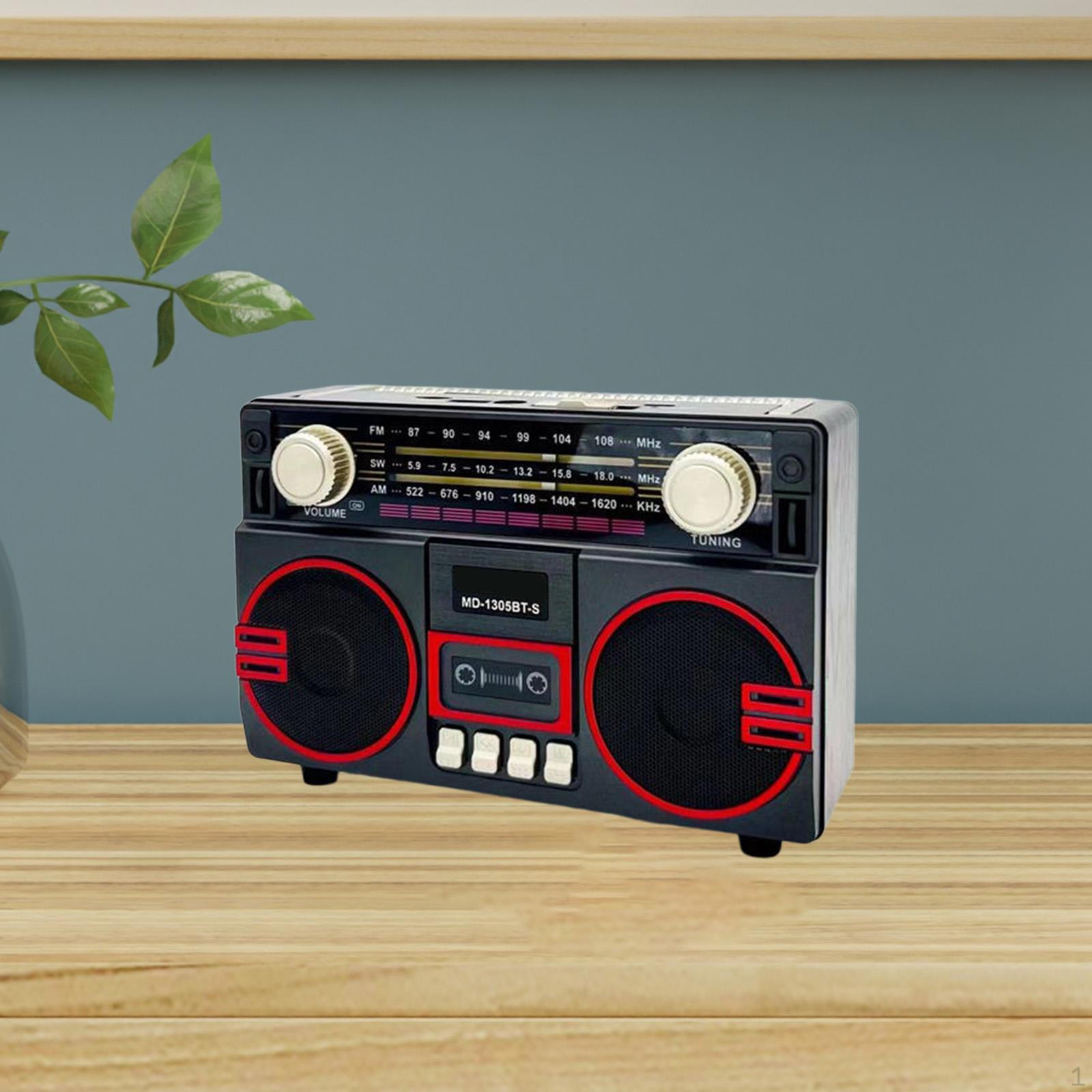 

Portable AM/SW Radio with Speaker in Vintage Design, Lightweight And Ideal for Women, Men, Fathers Black Red
