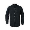 Men Striped Long Sleeve Stand Collar Casual Business Linen Shirt