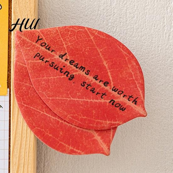 Creative Memo Pads Leaf-Shaped Sticky Notepads Removable Paper Sticker Durable Anti-Forgetting Reminder Note for Home Wall Photo DIY Decoration