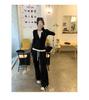 Women's Korean Style Colorblock Zip-Up Cardigan Long Sleeve T-Shirt - Autumn/Winter 2024 Slimming Top