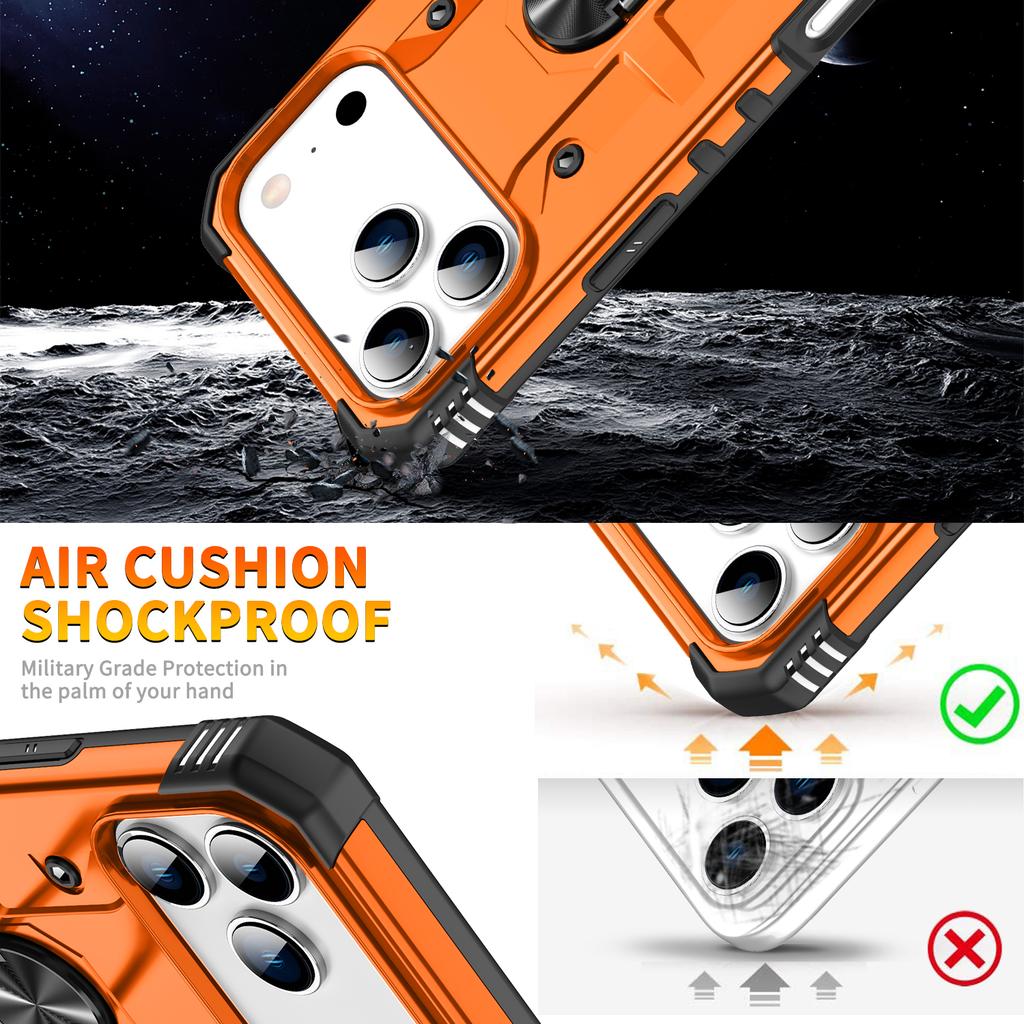 Armor Shockproof  Magnectic Car Ring Holder Phone Case For iPhone 17 17Pro 17 Air 17 Pro Max Funda Heavy Duty Protect Cover