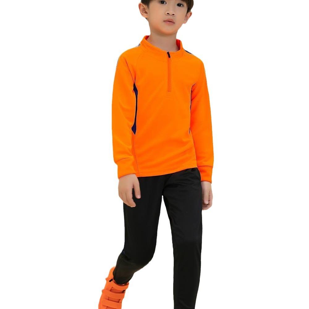Football Suit Boys And Girls Autumn And Winter Velvet Suit Training Clothing Team Uniform Football Sports Casual Jersey