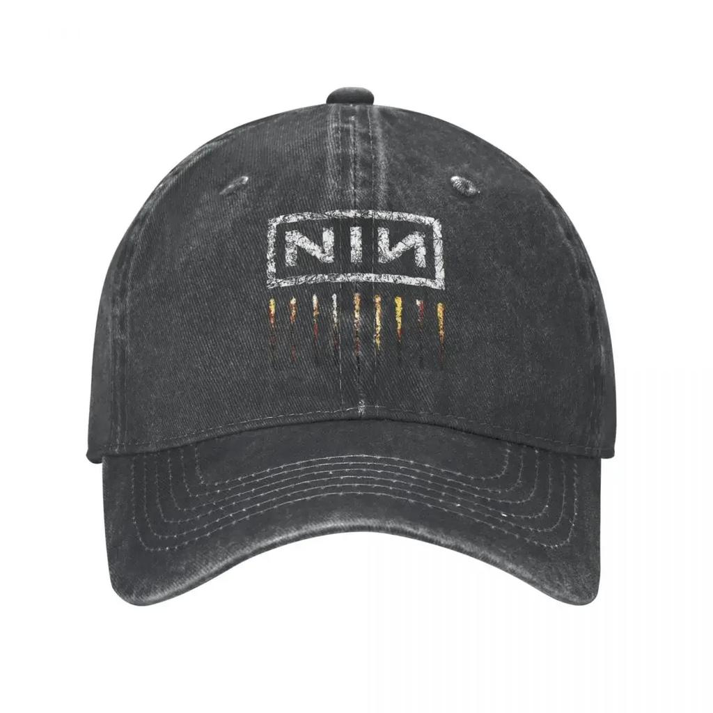 Nine Inch Nails Baseball Cap Popular Band Kpop Adjustable Washed Trucker Hat Unisex-Teens Stylish Printed Washed Baseball Caps
