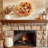 Harvest Wreath With Sunflower Pinecone Pumpkin Artificial Berries Door Decor Halloween Thanksgiving