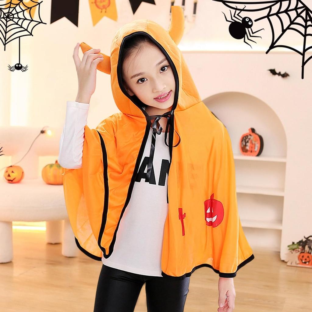 Harsever Devil Cloak for Boys and Girls, Available In 4 Colors, Cute Halloween Costume for Kids, Cosplay, Parties, Events, Unisex, Hooded, Perfect