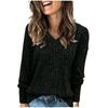2026 wish women's long-sleeve V-neck ribbed brushed knit top T-shirt