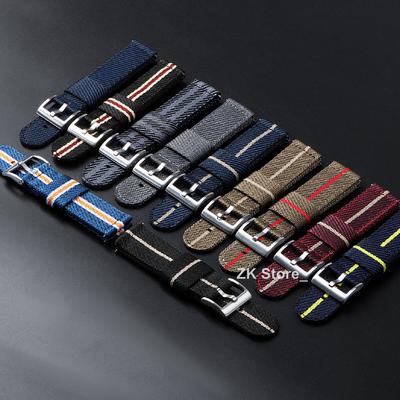 Nylon Canvas Uhrenarmband 20mm 22mm Geripptes Armband für Seiko für Citizen Militär Sport Gewebtes Stoff Ersatz Armband