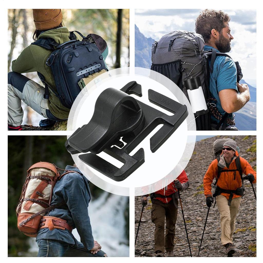 D-buckle Drink Tube Clip 360 Degree Rotatable Water Bladder Bag Clip Quick Release Clamp Backpack Accessories for Camping Hiking