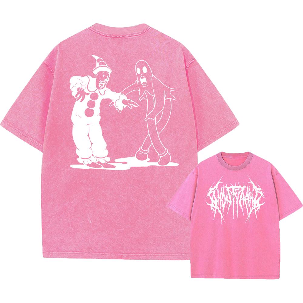 Ghostemane Double Sided Print Washed T-Shirt Oversized Men 100% Cotton Tshirt Gothic Rock TShirt Streetwear Unisex