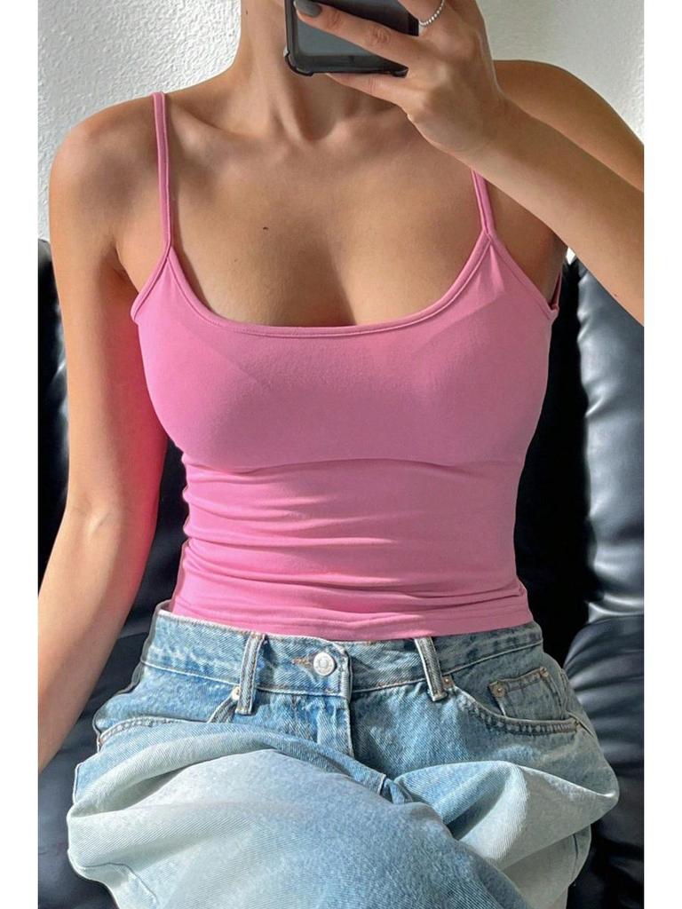 2025 Euro-American Women's Backless Solid Camisole Vest - Slim & Sexy Base Layer Outerwear