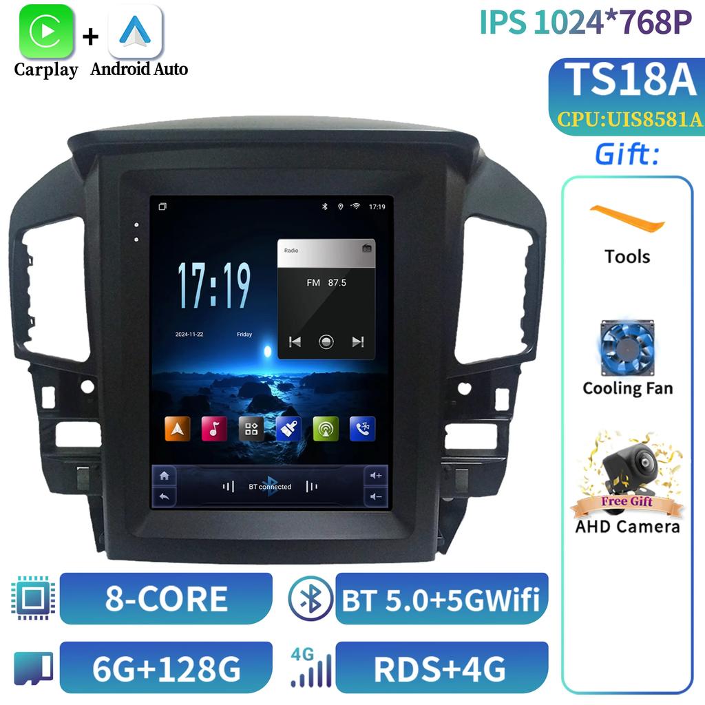 9.7" For For Lexus RX300 1998-2001 For Toyota Harrier 1998 Android 14 Car Radio Multimedia Video Player Navigation 4G GPS No dvd