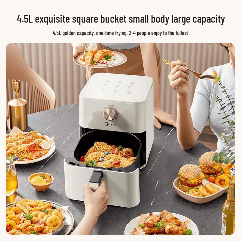 Midea 4.5L Automatic Dual-Heat Air Fryer CN plug (adapter included)