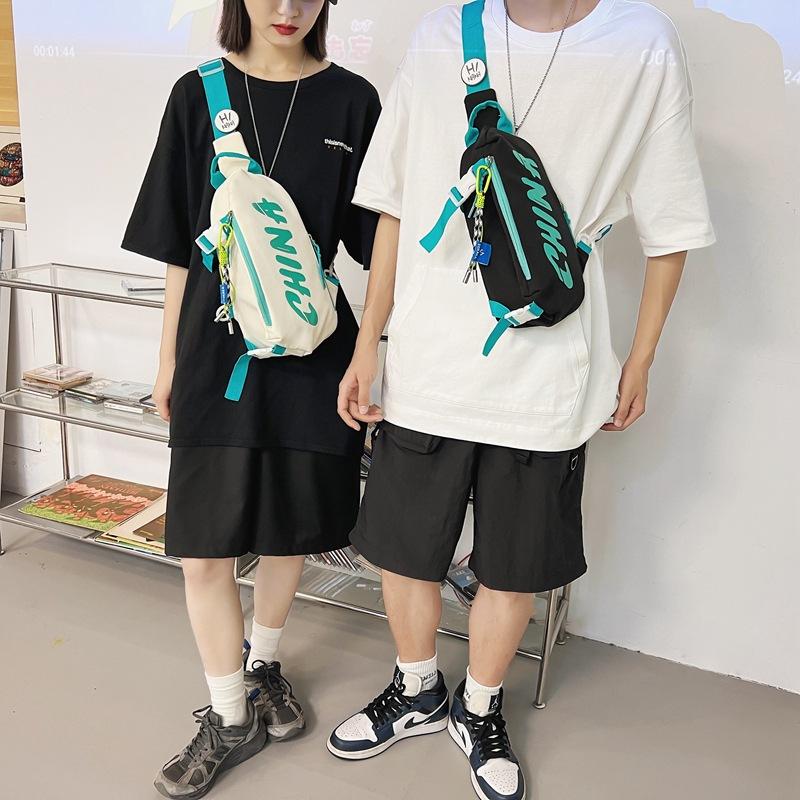 ins trendy brand breast bag women's 2025 summer new fashion sports men's shoulder messenger bag student large-capacity fanny pack