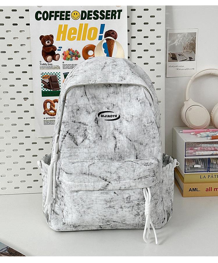 School bag college student simple tie-dye school bag niche versatile backpack large capacity Japanese backpack leisure travel shoulder bag