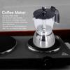 Crystal Glass Lid Stovetop Coffee Maker Stainless Steel Body Stainless Steel Coffee Pot Home Use