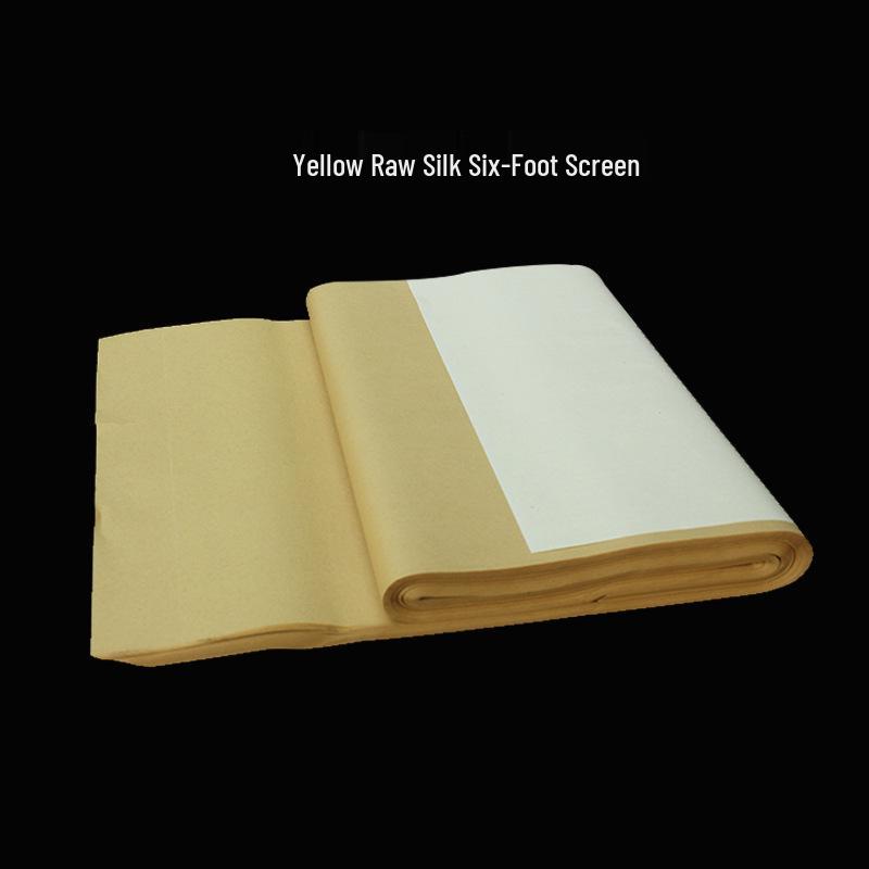 Six-Foot Rough-Edged Antique White/Yellow Xuan Paper for Calligraphy Practice (Gridless, Semi-Raw/Cooked) 48x180 cm