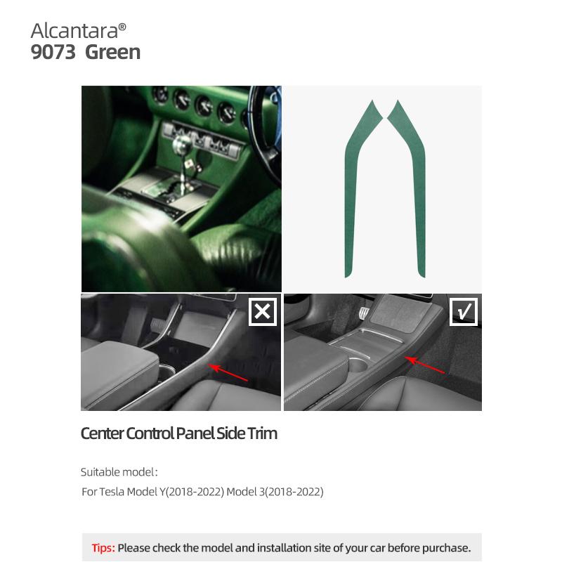 Betterhumz For Tesla Model 3 Model Y Gear Shift Side Trim Strip Made of Alcantara Wrap Console Sticker Interior Deco Accessories