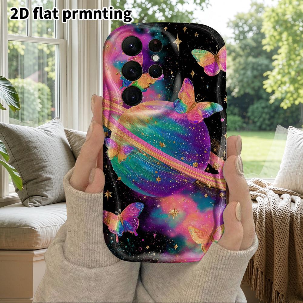 Phone Case: 2D Flat Samsung Galaxy A34 A35 M05 M06 S20 S22 S21 FE Plus 5G Protective Case, Couple Style, Saturn and Butterfly, Christmas and Halloween