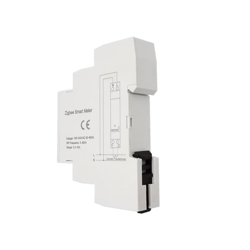 Smart ZigBee Energy Meter with 63A Clamp Current Transformer App Monitor Power Electricity Statistic AC100-240V Works with Tuya