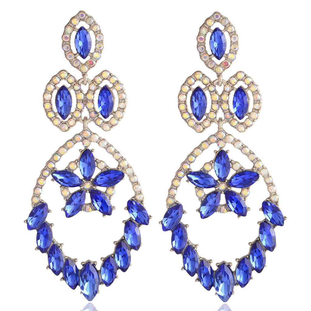 

Fashion Drop Shape Alloy Dangle Earring For Women With Sparkling Ab Crystals
