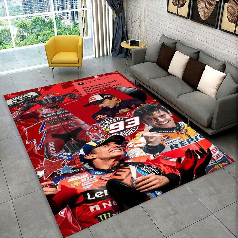 Rennmotorrad Rafael Marquez Rutschfester Teppich für Wohnzimmer, Schlafzimmer, Spielzimmer, Weiche Teppichbodenmatte Heimdeko Teppich Zimmer