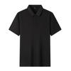 Frühlings- und Sommer-Herren-POLO-Shirts Kurzarm Maulbeerseide Einfarbig T-Shirts für junge und mittelalte Menschen