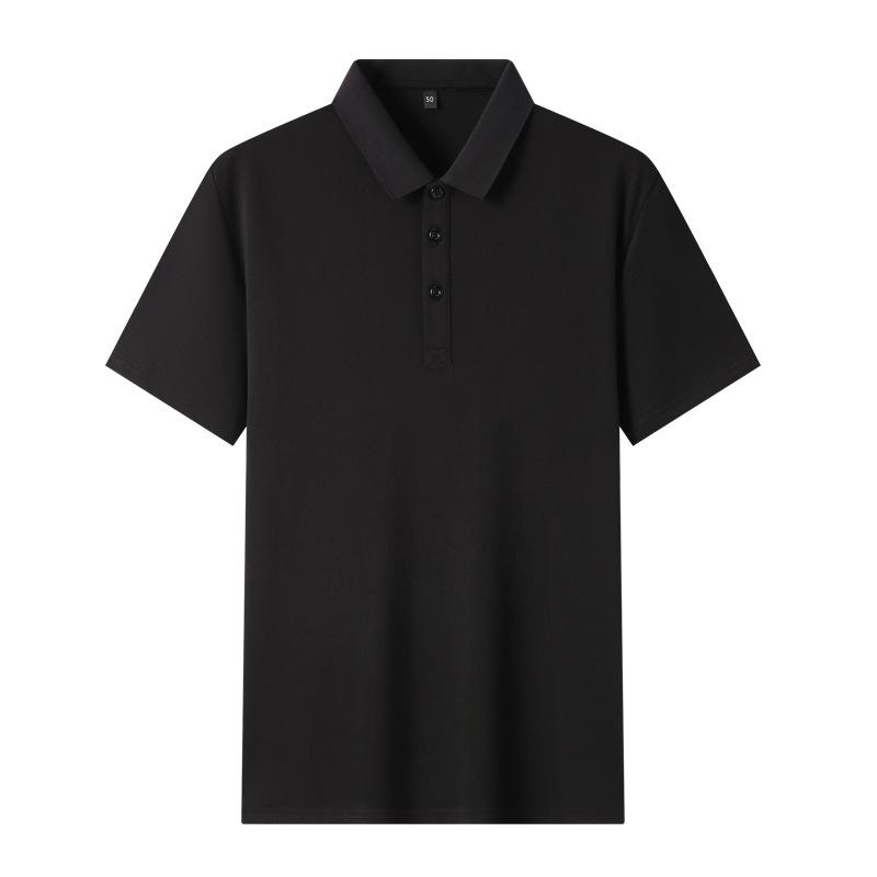 Frühlings- und Sommer-Herren-POLO-Shirts Kurzarm Maulbeerseide Einfarbig T-Shirts für junge und mittelalte Menschen