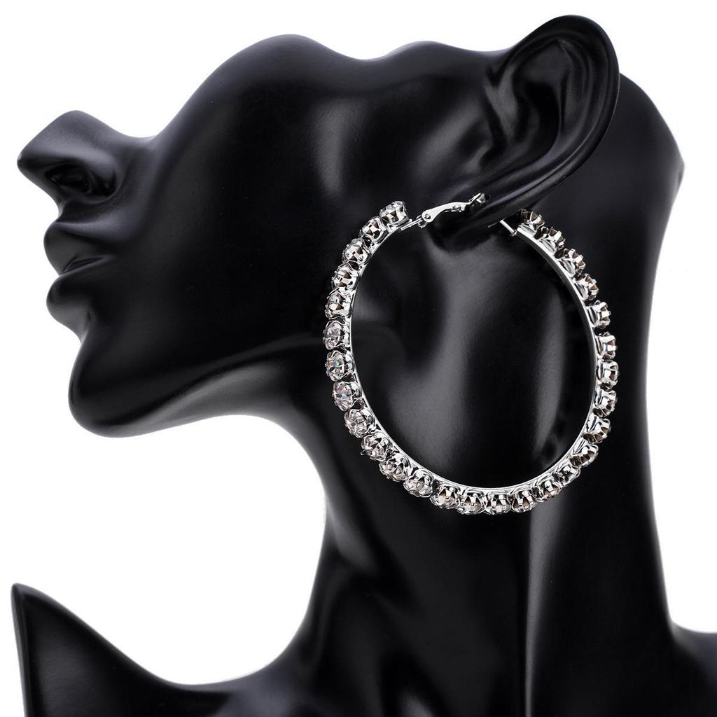 EH8309 European & American Statement Diamond Claw Chain Earrings - Women's Fashion, Various Sizes
