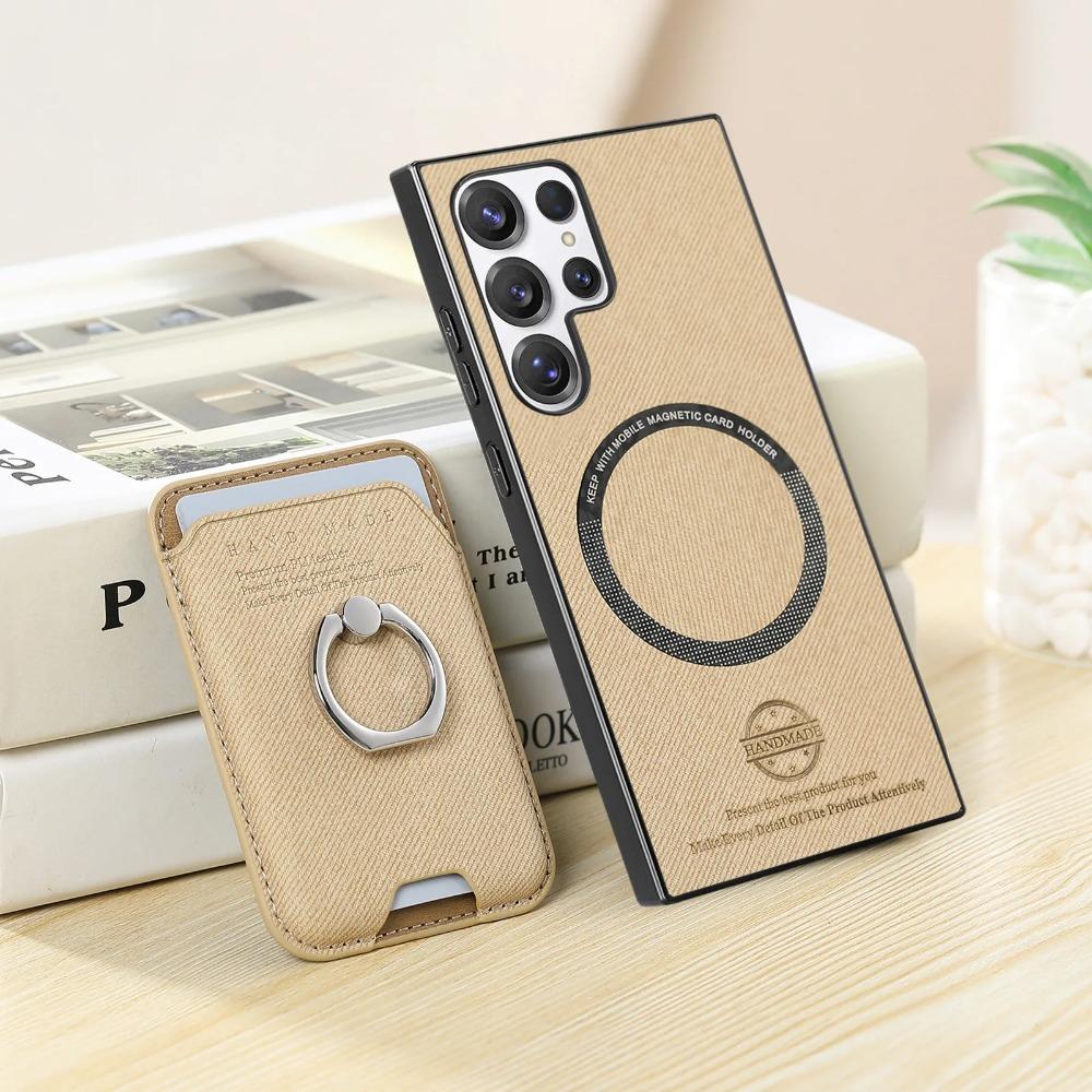 

High End 2IN1 Magnetic Leather Protection Case For Samsung Galaxy S26 S25 S24 S23 S22 FE Plus Ultra Wallet Card Kickstand Cover Galaxy S24 Ultra хаки