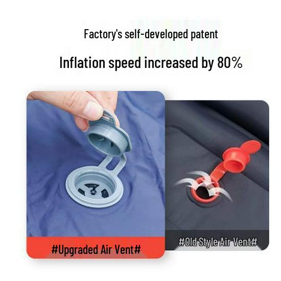 Opblaasbaar Campingmatras met Voetpomp en Ingebouwd Kussen