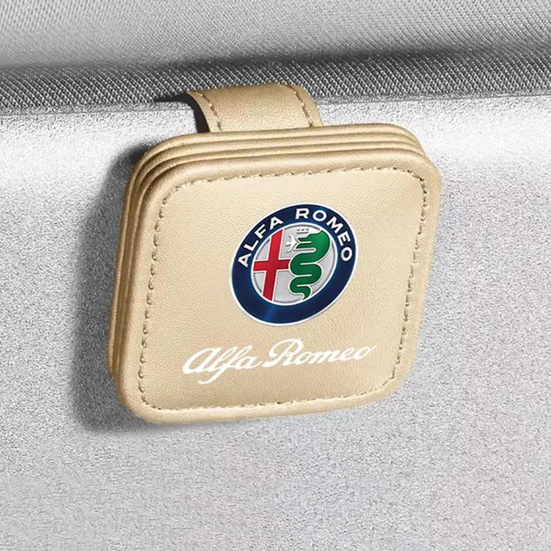 Hub Caps Car Sunglasses Clip Sun Visor Card Holder Magnetic Storage Clip For Alfa Romeo Giulietta 159 Mito Giulia Stelvio 147 Ac CVR1