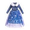 2023 Winter Princess Elsa Dress Christmas Gift Girls Fur Collar Princess Elsa Dress Frozen